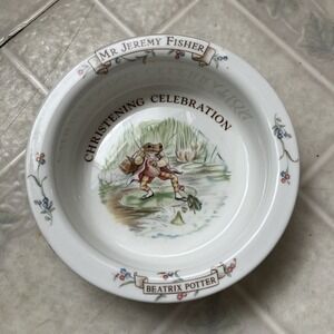 Vintage 1986 ROYAL ALBERT BEATRIX POTTER Bone China MR JEREMY FISHER Childs Bowl